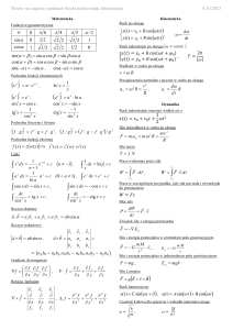 Wzory z fizyki dla informatyk&oacute;w &ndash; kinematyka i matematyka