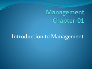 Introduction to Management Chapter 1