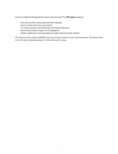 Bhagavad Gita Exam Notes: University Study Guide