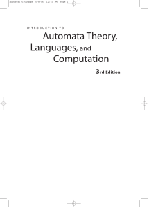 Introduction to Automata Theory, Languages, and Computation 3rd Ed
