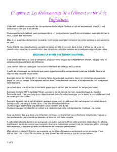 Chapitre 2: &Eacute;l&eacute;ment mat&eacute;riel de l'infraction en droit p&eacute;nal