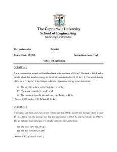 Thermodynamics Tutorial - Engineering Problems & Solutions