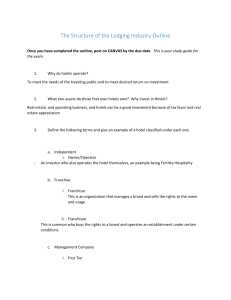 Lodging Industry Structure Study Guide