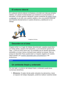 El entorno laboral: Limpieza y orden en el trabajo