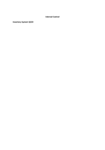 Internal Control for Inventory Systems Q220
