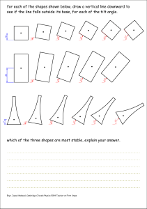 Physics Stability Worksheet: Center of Mass and Base