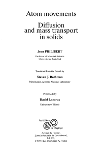 Atom Movements: Diffusion and Mass Transport in Solids