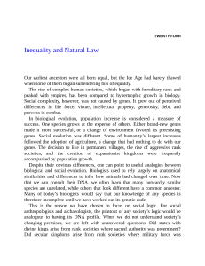 Inequality and Natural Law: Social Evolution & Anthropology