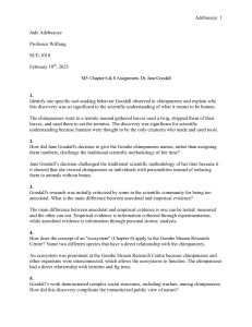 Jane Goodall Assignment: Chimpanzee Behavior & Conservation