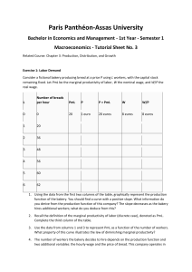 Macroeconomics Tutorial Sheet No. 3: Labor Demand Exercises