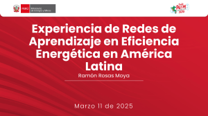 Experiencia de Redes de Aprendizaje en Eficiencia Energ&eacute;tica en Am&eacute;rica Latina