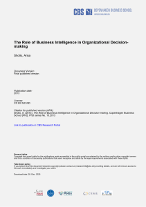 The Role of Business Intelligence in Organizational Decision-making