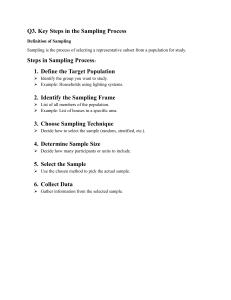 Key Steps in the Sampling Process