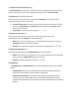 Circuitos de Corriente Alterna: Resistencia, Reactancia e Impedancia