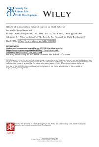 Effects of Authoritative Parental Control on Child Behavior