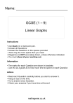 GCSE Linear Graphs Worksheet