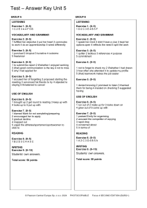 Test Answer Key Unit 5 Focus 4 B2/B2+
