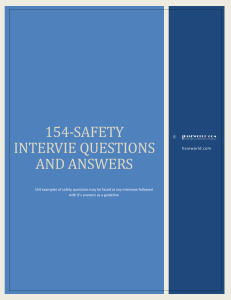 154 Safety Interview Questions and Answers