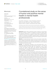 Correlational Study: Sense of Humor & Positive Mental Health in Mental Health Professionals
