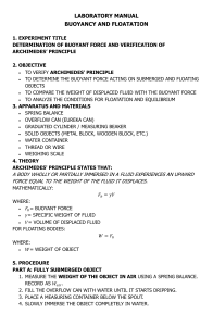 Buoyancy & Archimedes' Principle Lab Manual