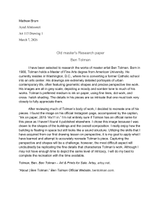 Research Paper on Ben Tolman's Art for Art 115 Drawing 1