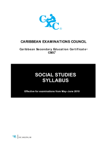 CSEC Social Studies Syllabus 2010