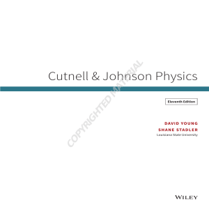 Cutnell & Johnson Physics Eleventh Edition Textbook