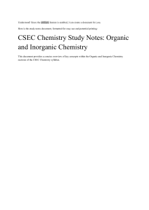 CSEC Chemistry Study Notes: Organic & Inorganic