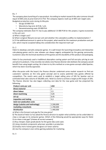 Cost Accounting Exercises Workbook