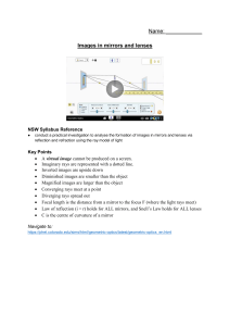 Images in Mirrors and Lenses Worksheet