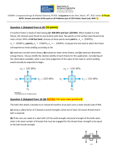 AER606 Assignment 4: Component Design & Material Selection