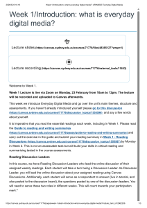 Week 1 Introduction: Everyday Digital Media Course