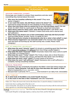 Grade 3 Bible Study Guide: The Burning Bush