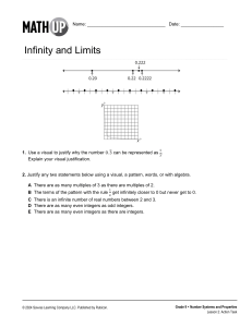 Grade 9 Math: Infinity and Limits Worksheet
