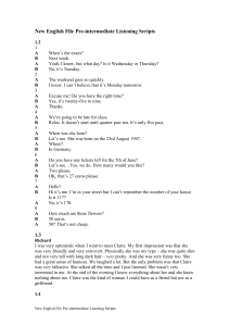 New English File Pre-intermediate Listening Scripts