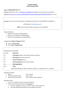 College English Syllabus Autumn 2022 - Course 01545