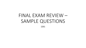 Final Exam Review Sample Questions Ethics Technology