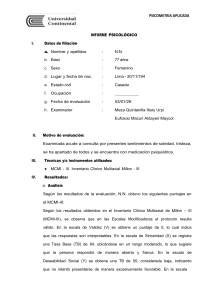 Informe Psicol&oacute;gico: Evaluaci&oacute;n MCMI-III y Diagn&oacute;stico