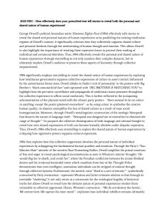 1984 Literary Analysis: HSC Essay on Human Experiences