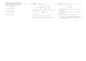 MTH008 Exercise Booklet 2026: Limits, Continuity, Differentiability