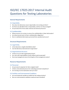 ISO 17025:2017 Internal Audit Questions for Labs