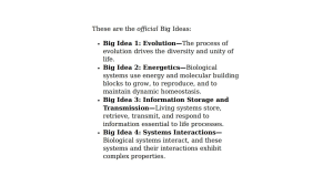 Official Big Ideas in Biology
