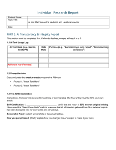 Individual Research Report Template: AI in Medicine