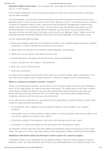 Bachelor Project Literature Review Assignment Guide