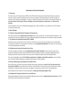 IPCC SPM 2023: Climate Change Summary for Policymakers