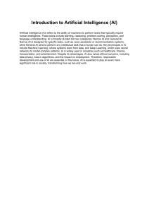 Introduction to Artificial Intelligence (AI): Basics & Applications