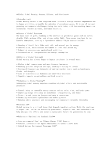 Global Warming: Causes, Effects, Solutions
