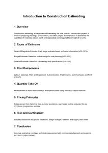 Introduction to Construction Estimating