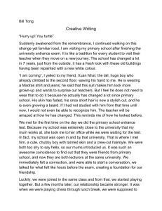 Creative Writing: A Narrative of Friendship and School Memories