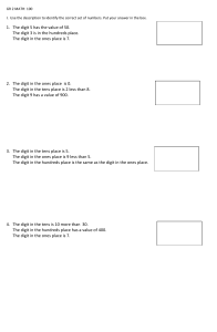 Grade 2 Math: Place Value Worksheet